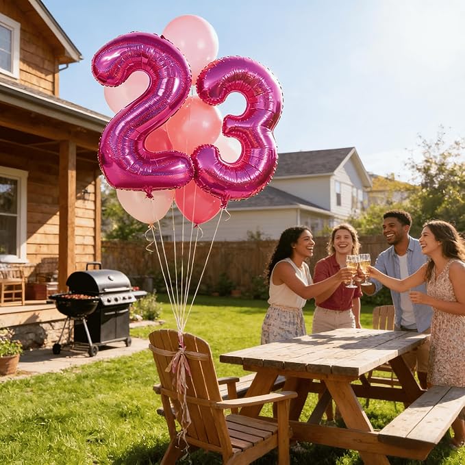 40 Inch Laser Hot Pink 1 Balloon for First Birthday, 1st Number Balloons Birthday Decorations for Girl Kids Toddler Baby, One Giant Number 1 Balloon