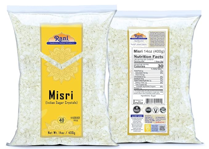 Rani Misri (Indian Sugar Crystals) 14oz (400g) ~ All Natural | Gluten Friendly | No Colors | Vegan | Kosher | Indian Origin