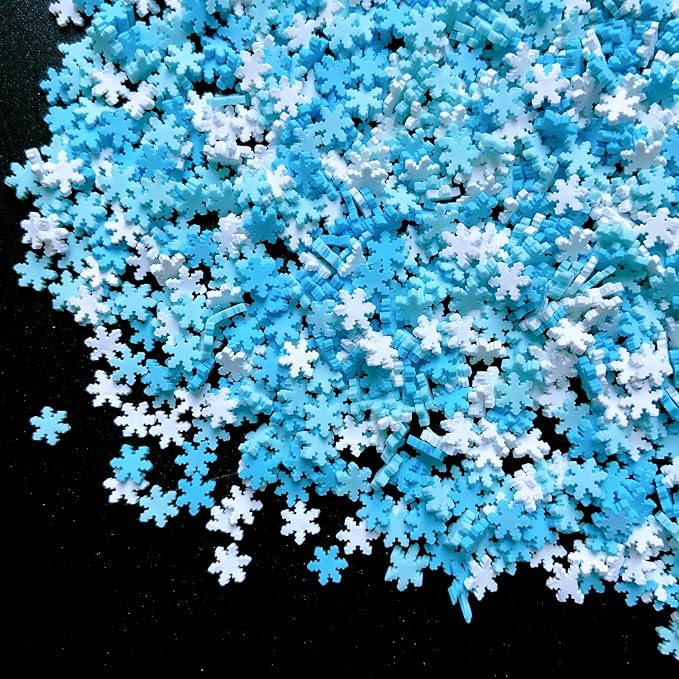 EHOPE 100G Fake Sprinkles Polymer Sprinkles Faux Sprinkles Resin Sprinkles Clay Sprinkles For Resin Fake Candy Sprinkles for Nail Art DIY Crafts Cake Phone Case (100G Snowflake-3)