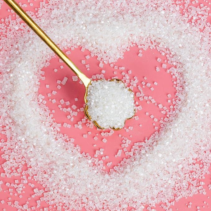Edible White Sprinkles,Edible Sanding Sugar Crystals for Cake Decorating,150g,Sprinkle Mix for Baking Decorations,Donut Cookies,Ice Cream,Fondant Cake,Caramel Apples,Cupcakes,Desserts Toppers,Wedding Birthday Party Supplies