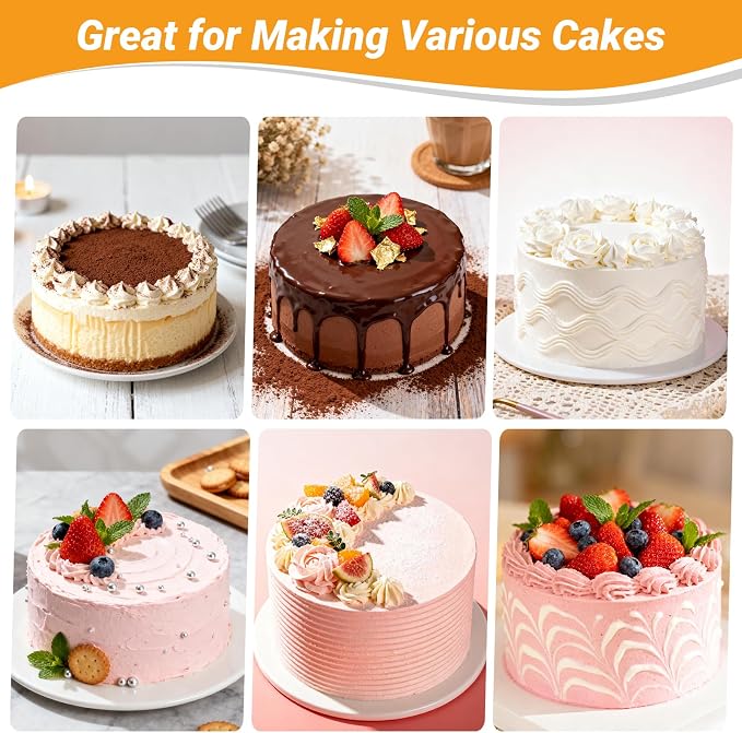 Beasea 8 Inch Cake Pans Set, 3 Pack Aluminum Alloy Round Layer Cake Pan with Removable Bottom for Cheesecake Mold Tin Oven Baking