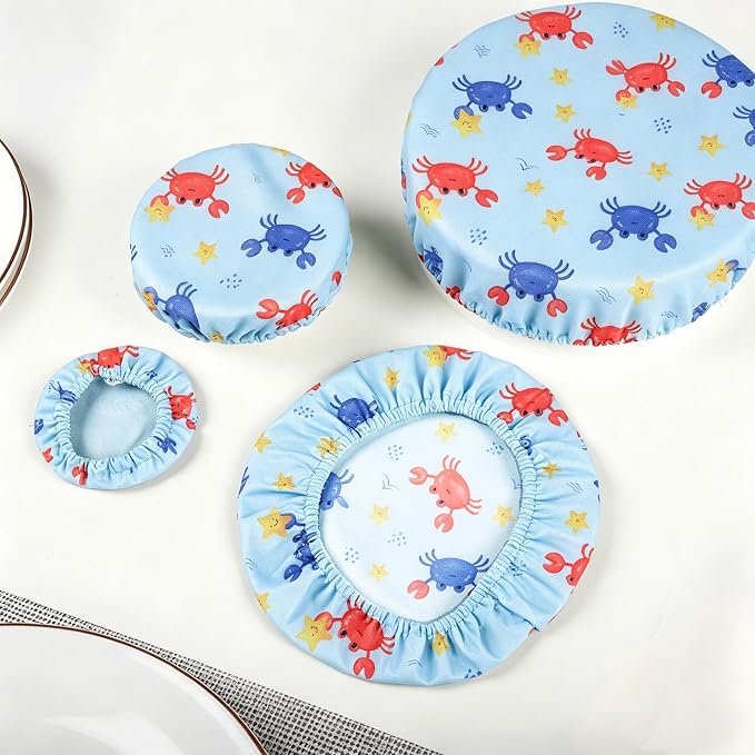 6PCS Bowl Covers Reusable Bread Proofing Bowl Covers Sourdough Bread Baking Accessories, Crabs