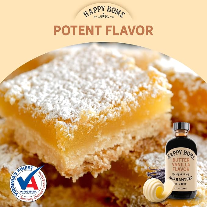 Happy Home Premium Natural Butter Vanilla Flavor - Certified Kosher, 4 oz.