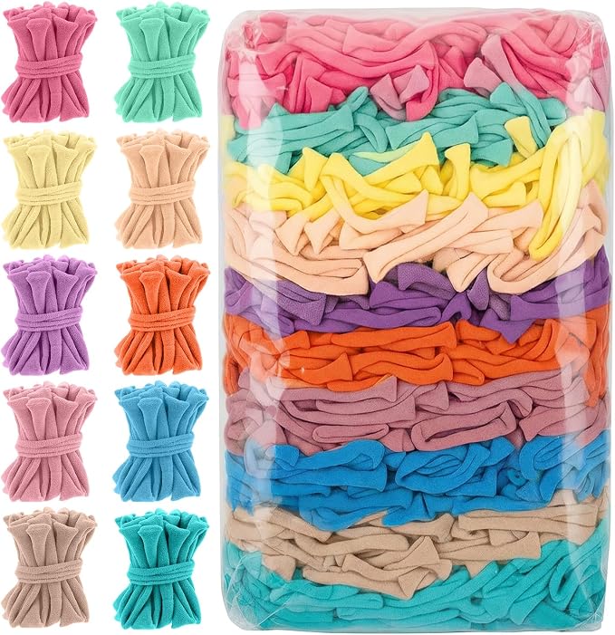 Kifmurase 1000 Pcs Refill Loops for 7 Inch Weaving Loom, 10 Colors Loom Loops for Potholder Making, Elastic Weaving Loop Craft Flexible Loom DIY Kit Craft Bands for Adults DIY Projects Gifts (Macaron)