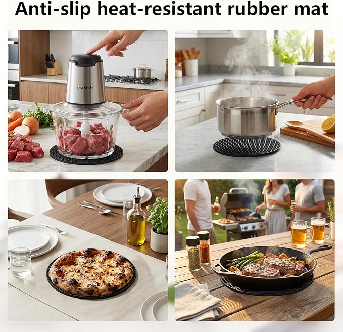 Liebe&Lecker Electric Food Chopper, 350W Food Processor with 2 Bowls | Dual 8-Cup Stainless Steel Meat Grinder, 2-Speed Vegetable Chopper with 4 Sharp Blades for Nuts, Puree Recipes, Zero BPA