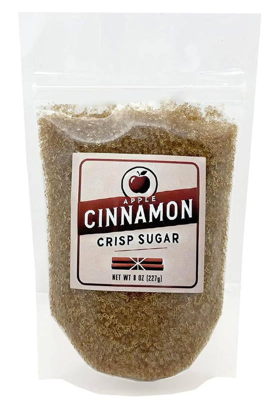 crait Apple Cinnamon Sugar - 8 Ounce Resealable Bag –– Baking Sugar, Cocktail Rimming, Finishing Sugar
