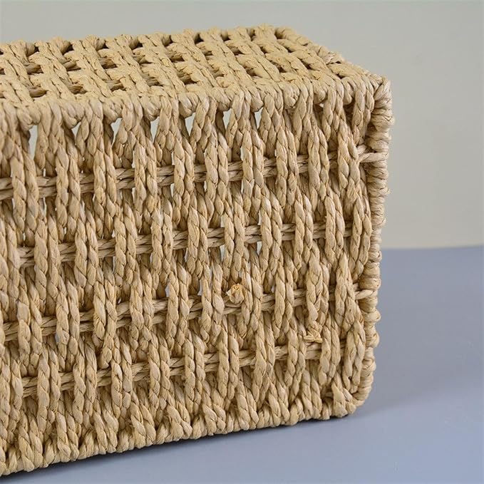 Wicker Storage Basket, Wicker Baskets for Storage for Fruit Vegetables Food Serving, Rattan Basket for Bathroom Living Room Pantry, Woven Baskets for Home Organization and Decoration,Small