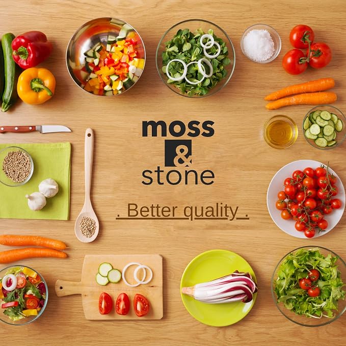 Moss & Stone Hand Blender Electric With Egg Whisk & Chopper, Powerful 300 Watt Stick Blender, Hand Mixer Set Stainless Steel Shaft & Blades, Handheld Blender With Ergonomic Handle