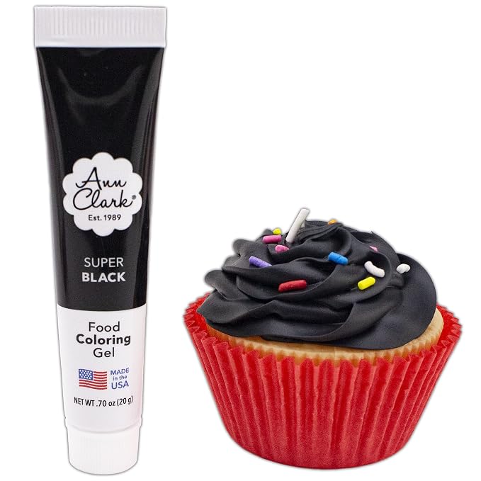 Black and Red Food Coloring Gel Bundle Made in the USA by Ann Clark