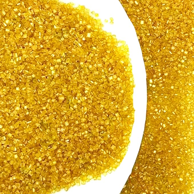 Edible Gold Sanding Sugar Sprinkles 142g/ 5.01oz Sugar Crystals for Cake Decorating Candy Baking Decorations Ice Cream Toppings and Cupcake Decorating for Valentines Halloween Christmas