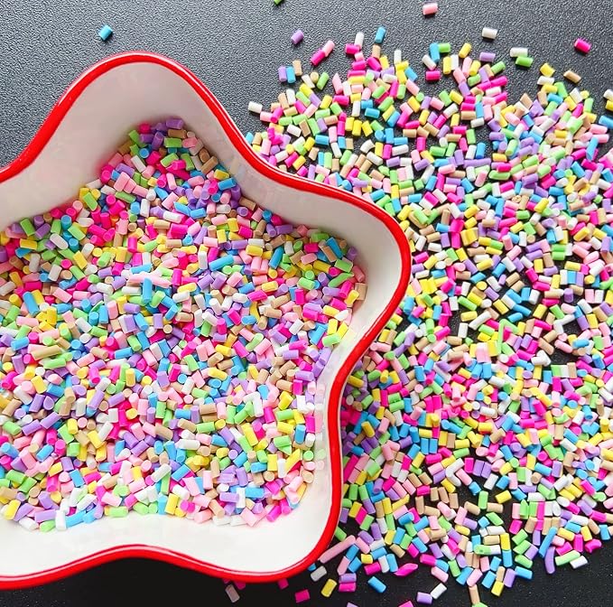 EHOPE 50g Fake Sprinkles Resin Sprinkles Fake Candy Sprinkles Clay Sprinkles Polymer Sprinkles Polymer Clay Slices for Nail Art DIY Crafts Cake Phone Case(Blue Sugar granules-13）