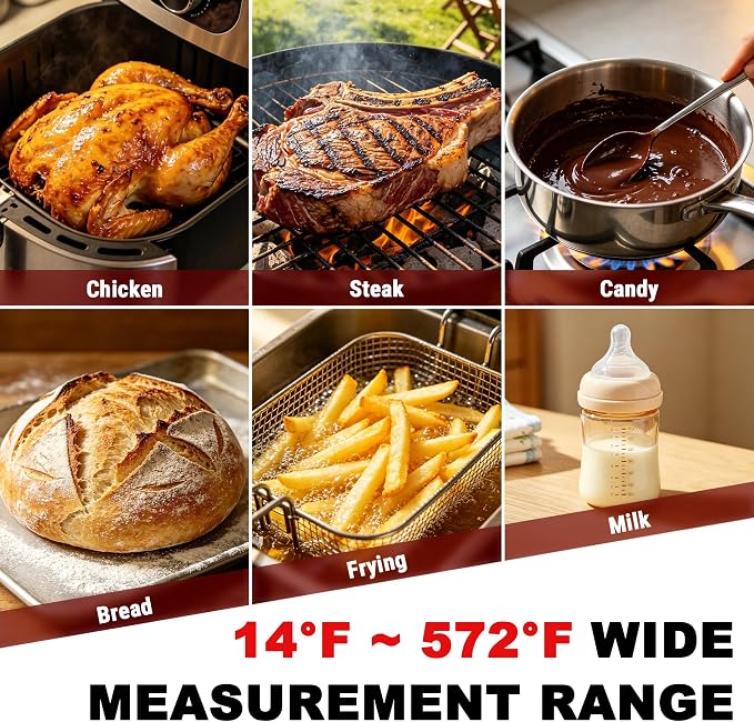 TempPro TP18 Thermocouple 0.5 Sec Instant Read Meat Thermometer Digital, Cooking Food Thermometer for Grill, BBQ, Smoker, Deep Fry, Candy, Bakeware-Fathers Day Gift for Dad(Previously ThermoPro)