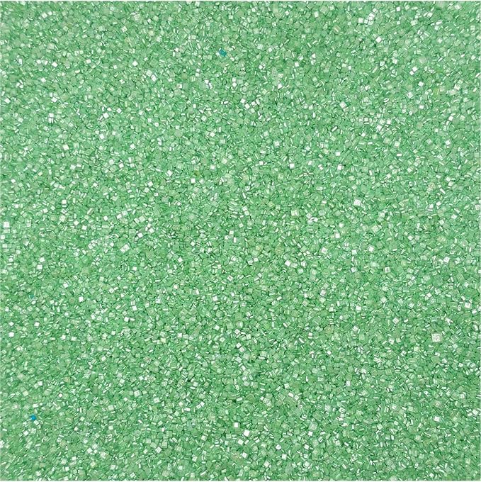 NCS Pearlized Green Coarse Sanding Sugar, Sparkling Decorating Sugar for Baking & Drink Rims, 7 oz