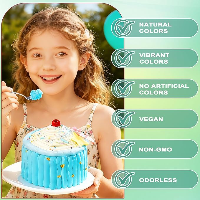 Natural Food Coloring Gel - 16 Colors Plant Based Dye Free Food Coloring, Liquid Natural Food Dye for Baking, Cookies, Easter Egg, Icing, Dessert Decorating, Fondant, Slime-0.25fl oz