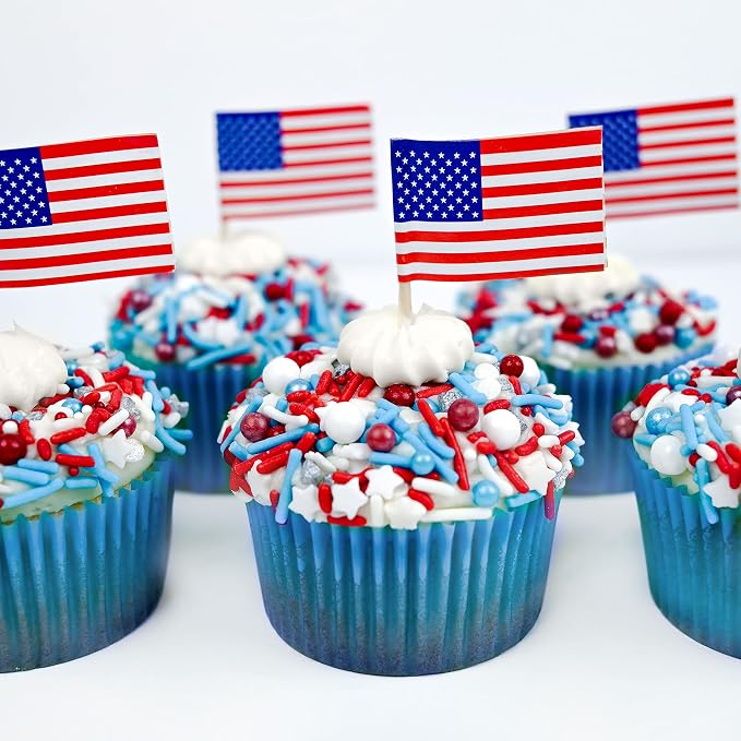 Sweets Indeed 4th of July Sprinkle Mix – Red White and Blue Patriotic Sprinkles for Baking & Decorating Cupcakes, Cookies, Cakes & Desserts – Memorial Day, Labor Day & Summer Party Topping – 4 ounces