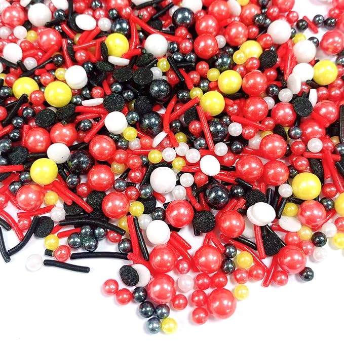 Sentovac Mouse Sprinkle Edible Cake Decorations Red Black White Yellow Pearl Jimmies Confetti Mix Sprinkle Cake Cupcake Topper Cookie Baking Decorations Wedding Party Valentine Birthday Supplies