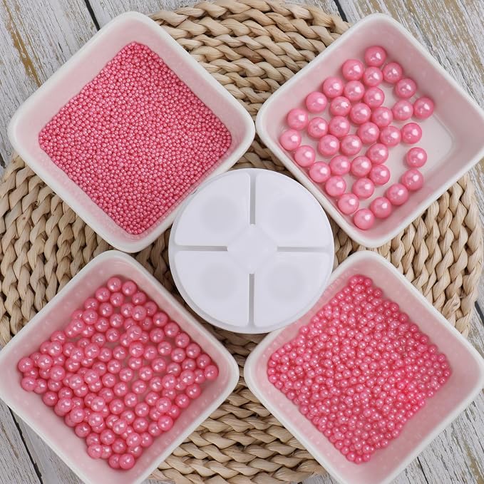Sprinkles for Cake Decorating, 7.8oz Pink Pearl Sprinkles Mix for Valentine's Cake Cupcake Cookie Baking Ice Cream Toppings