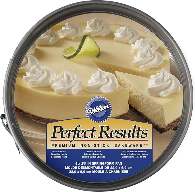 Wilton Gold Premium Non-Stick Warp-Resistant Bakeware, Made without PFAs, Springform Pan, 9 x 2.75 in, Packaging May Vary (Pack of 2)