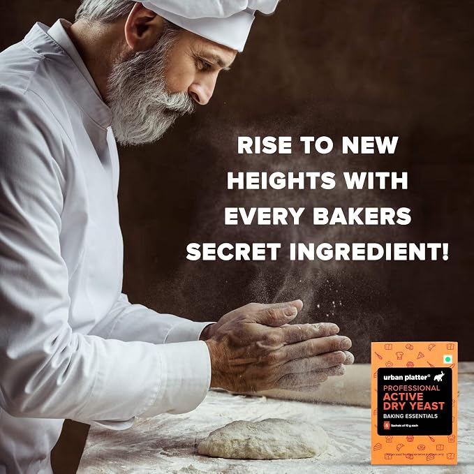Urban Platter Active Dry Yeast | 1.76 Oz/50g (5 x 10g Packets) | Fast Rising Yeast | Gluten-Free | Long Shelf Life | Ideal for Bread, Pizza Dough, Cakes & Baking