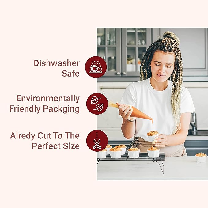KITCHTIC Reusable Single Piping Bag - Premium Design, Dishwasher Safe - Cotton, Black - Professional Dressing Bag with E-Book Tips