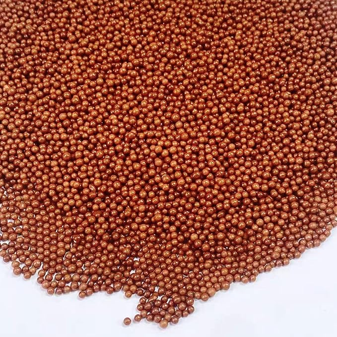 Sentovac Brown Nonpareils Sprinkles Edible 2mm Mini Peals Cake Decorating Sugar Candy Cookie Cake Cupcake Topper Ice Cream Baking Decorations Halloween Christmas Valentines Wedding Supplies