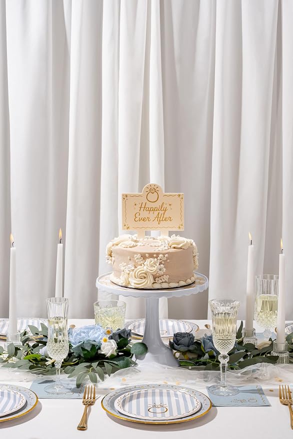 White/Tan Stripe Color Cake Stand for Celebrations by Emergency Confetti – Charming Tiered Display for Desserts at Birthdays, Weddings & Gatherings – Stylish & Thoughtful Presentation For Any Occasion