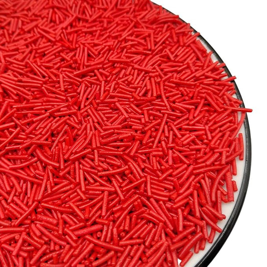 Jimmies Sprinkles, Edible Jimmy Sprinkles, Red Crunchy Jimmies Mix for Cake Decorating, Edible Cookie Cupcake Decorations for Halloween Baking and Christmas Party Treats