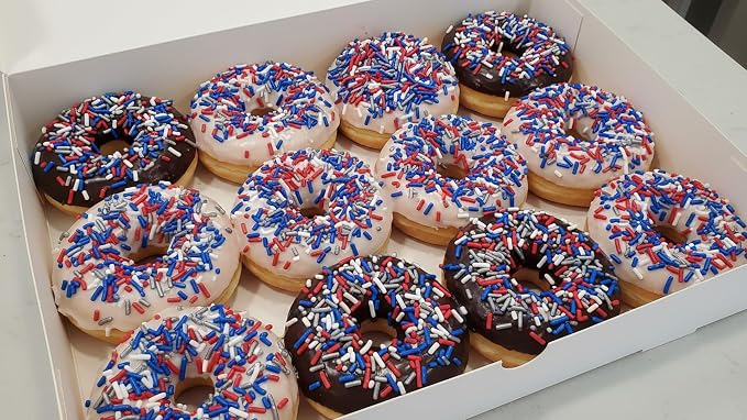 NCS New England Game Day Red, Dark Blue, Silver & White Jimmies Edible Sprinkles – Cupcake, Cake & Cookie Decorations, 7 oz