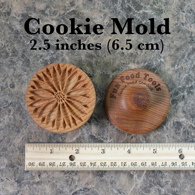 Wood Cookie Stamp, 2.5 Inch (Sunflower CS-028)