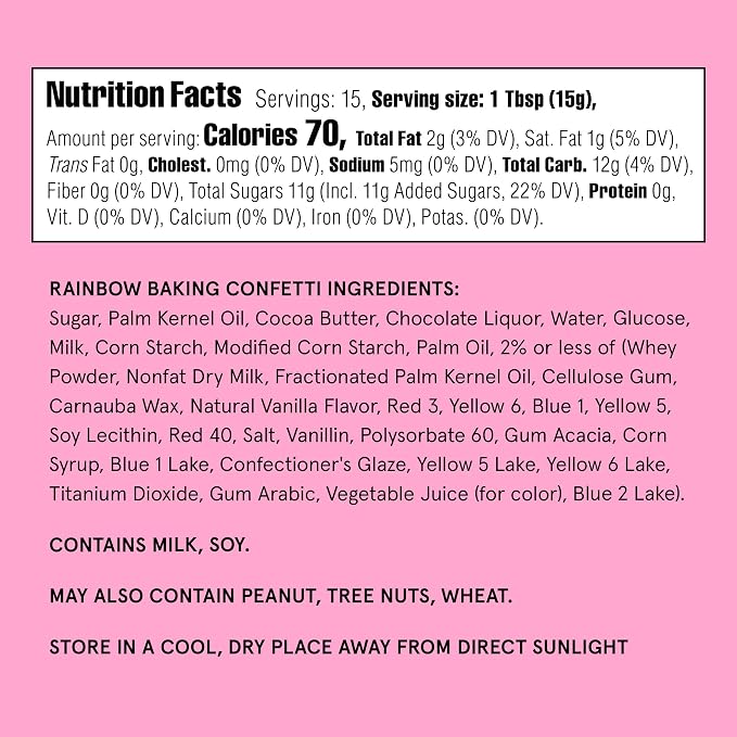 Fancy Sprinkles Rainbow Baking Confetti | Crunchy Jimmies, Chocolate Gems, Candy-Coated Morsels & Star Confetti | Cookie Mix-In & Cake Batter | Birthday & Rainbow Party | 8 oz (2 Pack)