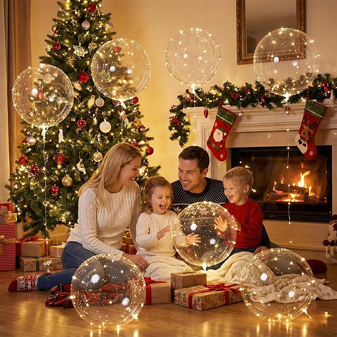 LED Light Up Balloons 20 Pack – 22" Clear Bobo Balloons with 10ft Warm White LED String Lights, 3 Light Modes, Batteries Included – Perfect for Parties, Birthdays, Weddings & Events