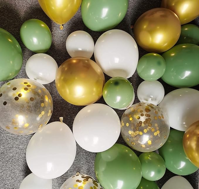 DIY Sage Green and White balloon Garland Arch Kit for Baby Shower Bridal Shower Wedding Birthday Hen Party Christmas Decoration (Sage Green)