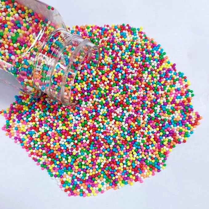 PhilaeEC Rainbow Nonpareils Sprinkle 2mm Mini Peals Sprinkle Edible for Cake Decoration Cupcake Topper Cookie Baking Decorations Halloween Christmas Valentine Supplies