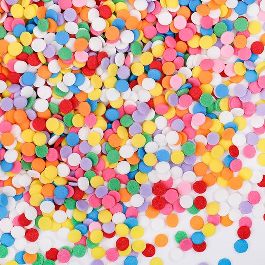 Rainbow Sprinkles Mix for Cake Decorating, 4.6Oz Colored Confetti Round Chip Sprinkles for Cake Cupcake Cookies Baking Ice Cream