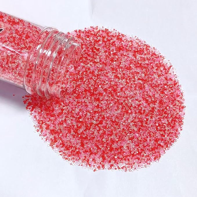 PhilaeEC Vanlentine Sanding Sugar Edible Red Pink White Sparkling Crystals for Baking Cake Decoration Cookie Ice Cream Cupcake Toppers Wedding Party Valentines Christmas Supplies 5oz