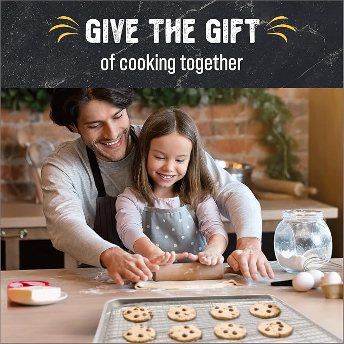 18" x 13" Baking Sheet, Sheet Pan with Wire Rack Set, Stainless Steel Cookie Pan Baking Tray with Cooling Rack (1)