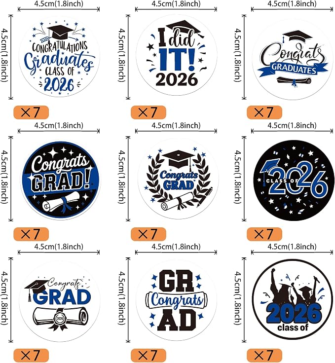 63 PCS Edible 2026 Graduation Cupcake Toppers Diploma Congrats 2026 Grad Cap Cupcake Picks Edible Class of 2026 Cake Decorations for 2026 Graduation Theme Party Cake Decorations Supplies Dark Blue
