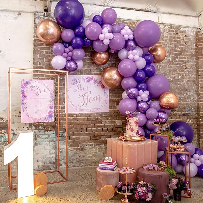 PartyWoo Dark Purple Balloons 100pcs Different Sizes of 18 12 10 5 Inch Royal Purple Balloon Arch Kit Garland for Birthday Baby Shower Graduation Anniversary Bachelorette Party Decorations Purple-Y16