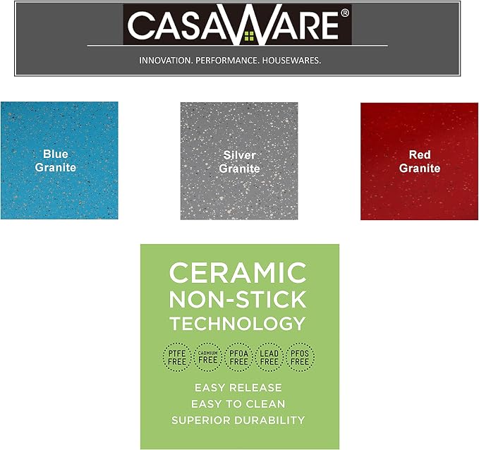 casaWare Mini Muffin Pan 12 Cup Ceramic Coated Non-Stick (Silver Granite)