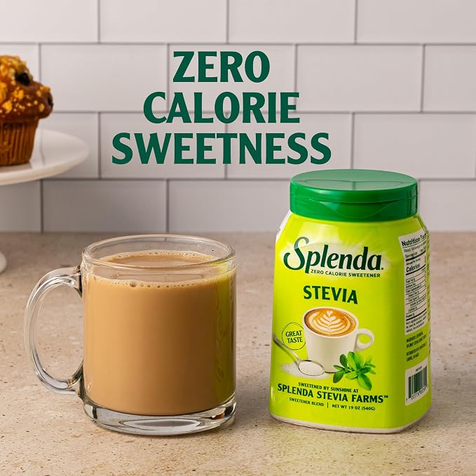 SPLENDA Stevia Zero Calorie Sweetener,Plant Based Sugar Substitute Granulated Powder,19 oz Jar,(Pack of 2)