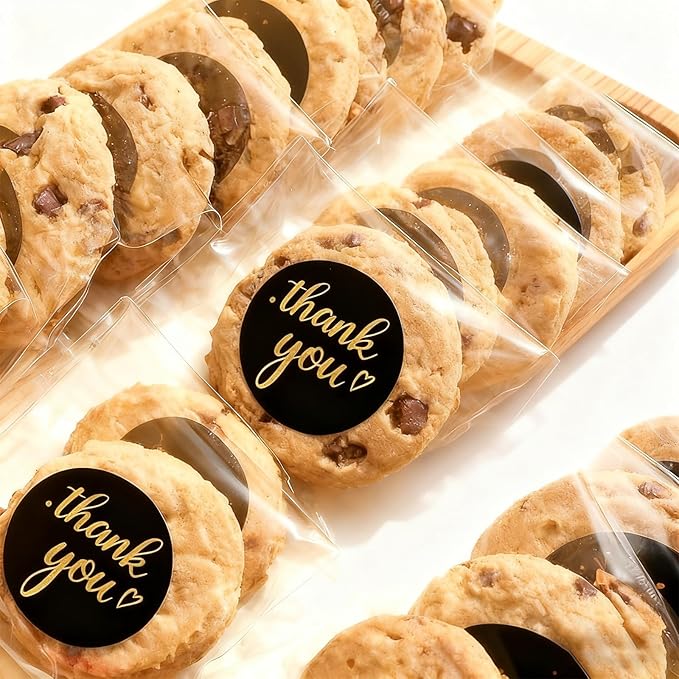 200 Pcs Self Sealing Cellophane Bags, 4x6 Inches Cookie Bags, Resealable Cellophane Bags Self Adhesive for Bakery Cookies Candy Snack