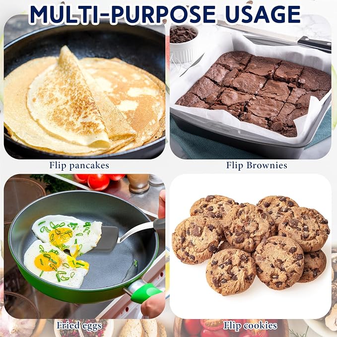 Small Silicone Spatula Flexible Silicone Cookie Spatula Heat Resistant Small Pancake Turner for Kitchen Use Nonstick Cookware No Scratch Cooking Flipper for Egg Pancake