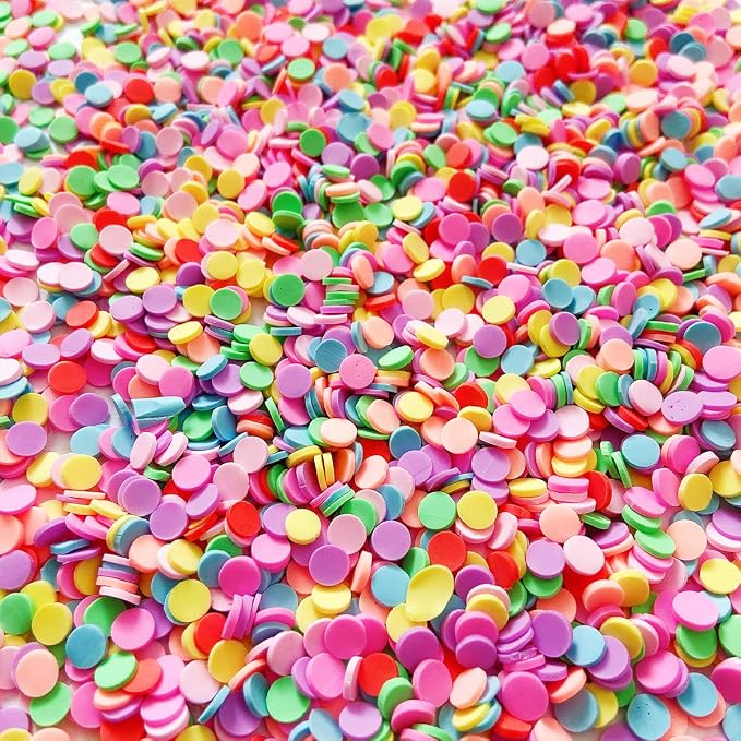 EHOPE 100G Fake Sprinkles Polymer Sprinkles Faux Sprinkles Resin Sprinkles Clay Sprinkles For Resin Fake Candy Sprinkles for Nail Art DIY Crafts Cake Phone Case (100G Round-9)