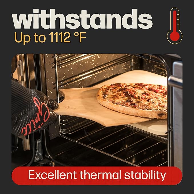 Hans Grill Pizza Dough Proofing Box - Pack of 2 Stackable & Rectangular Pizza Stone For Oven Baking & BBQ Grilling With Free Wooden Peel