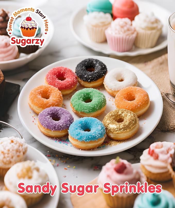 Edible White Sprinkles,Edible Sanding Sugar Crystals for Cake Decorating,150g,Sprinkle Mix for Baking Decorations,Donut Cookies,Ice Cream,Fondant Cake,Caramel Apples,Cupcakes,Desserts Toppers,Wedding Birthday Party Supplies