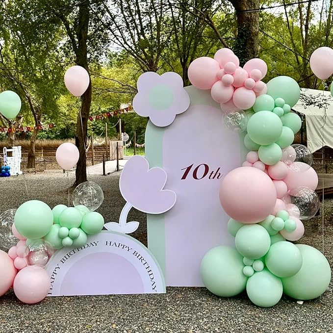 Voircoloria 105pcs Mint Green Balloons 12inch Party Latex Balloons for Boys Girls Birthday Baby Shower Gender Reveal Wedding Sunflower Party Decorations