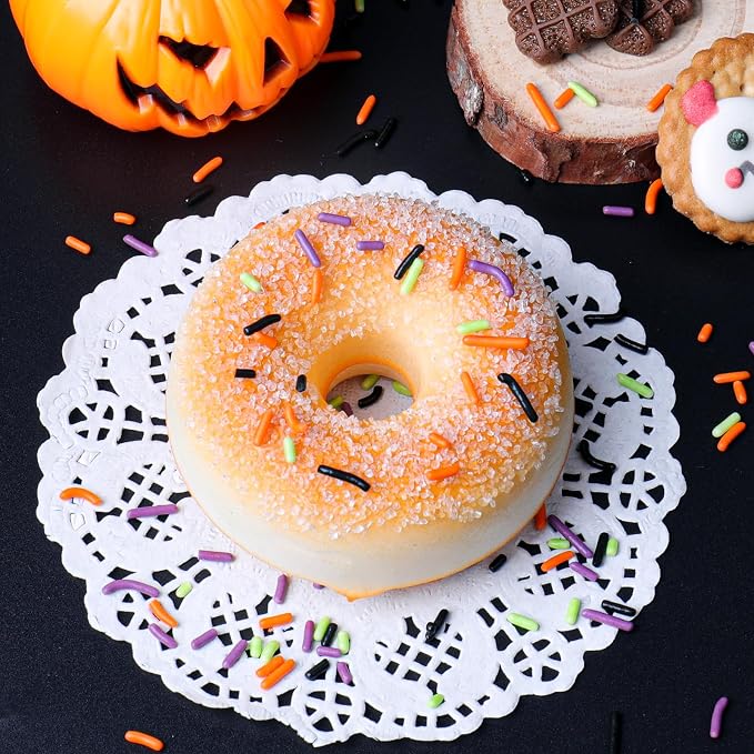 Halloween Jimmies Sprinkles - Black Orange Purple Green Jimmies Mix for Cake Decorating, Edible Cookie Cupcake Decorations for Halloween Baking & Party Treats