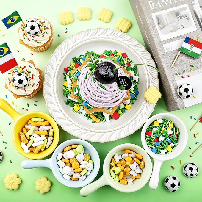 Soccer Sprinkles for Baking Edible, Sprinkles with Sugar Soccer, Trophy, Jersey, Grass, Perfect for Cake, Cupcake, Ice Cream, Cookies, Donuts Toppings