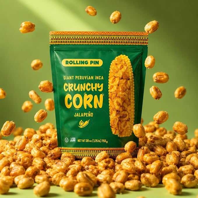 Rolling Pin Giant Peruvian Inca Crunchy Corn - Jalapeno Flavored - 28 Oz