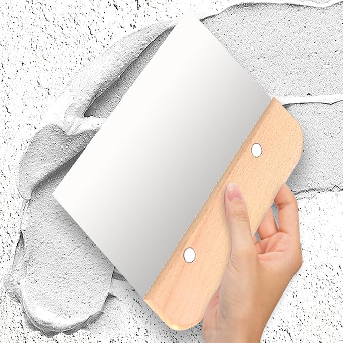 4pc wooden handle stainless steel Bench dough scraper set size 4 "6" 8 "10", baking scraper, cutting tool, scraper putty knife